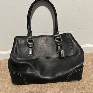 Coach Purse: 7555 Black Hampton Leather - Vintage